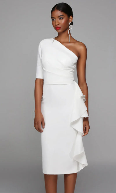 Alyce Paris 70006 - Ruffled Skirt Asymmetric Fitted Dress Wedding Guest