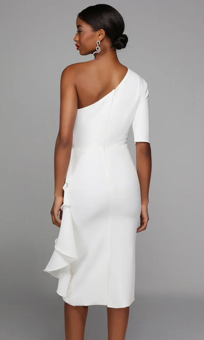 Alyce Paris 70006 - Ruffled Skirt Asymmetric Fitted Dress Wedding Guest