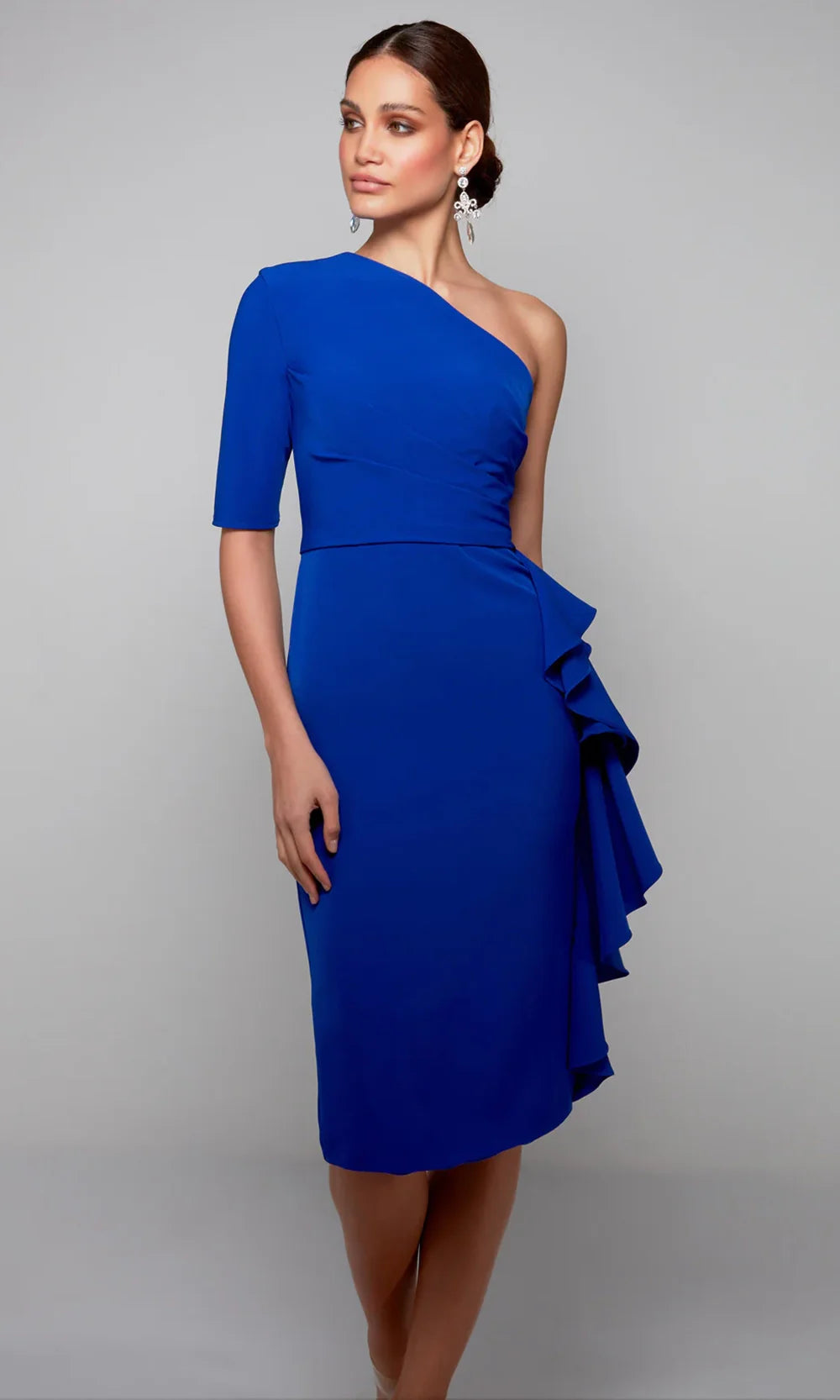 Alyce Paris 70006 - Ruffled Skirt Asymmetric Fitted Dress Wedding Guest