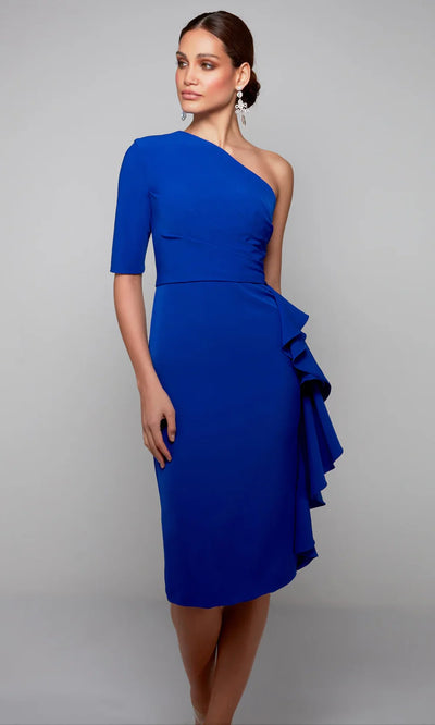 Alyce Paris 70006 - Ruffled Skirt Asymmetric Fitted Dress Wedding Guest