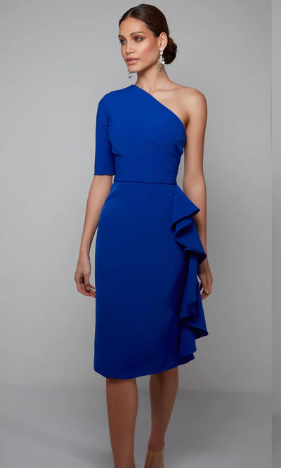 Alyce Paris 70006 - Ruffled Skirt Asymmetric Fitted Dress Wedding Guest