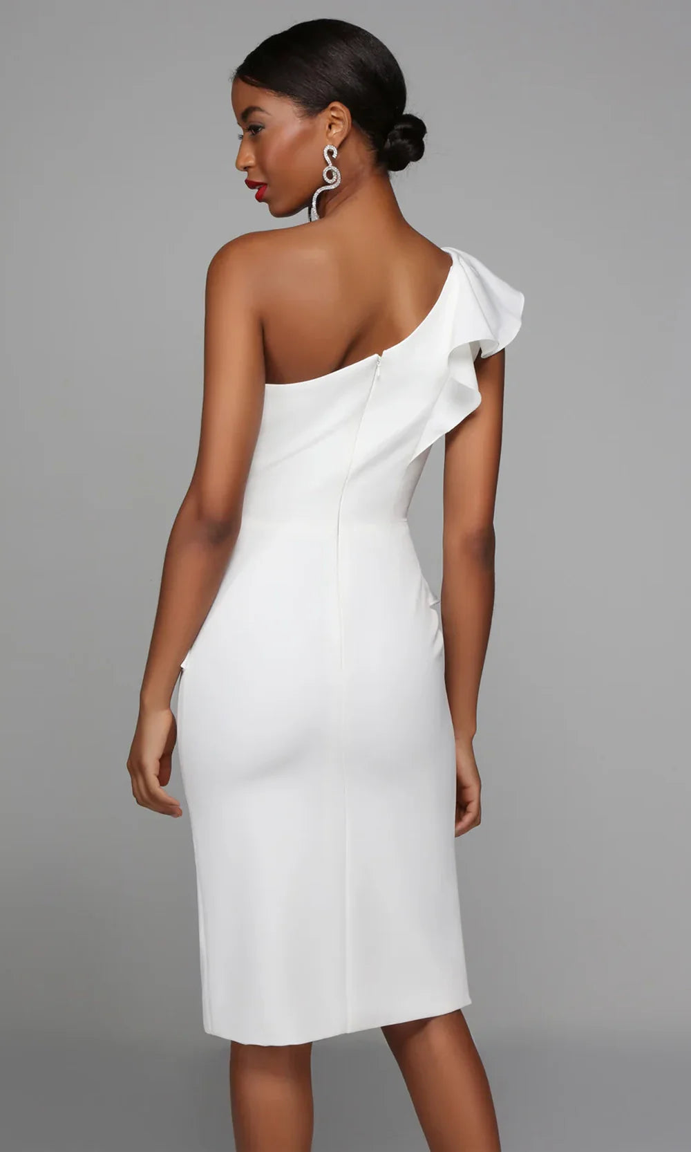 Alyce Paris 70007 - Asymmetrical Ruffle Peplum Dress with Slit Cocktail Dresses