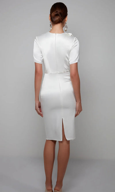 Alyce Paris 70009 - Jewel Neck Fitted Dress with Back Slit Mother of the Bride Dresses