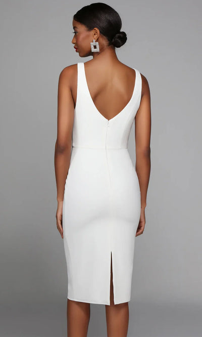 Alyce Paris 70010 - Beaded Waist Sheath Cocktail Dress with Slit Bridal Dresses