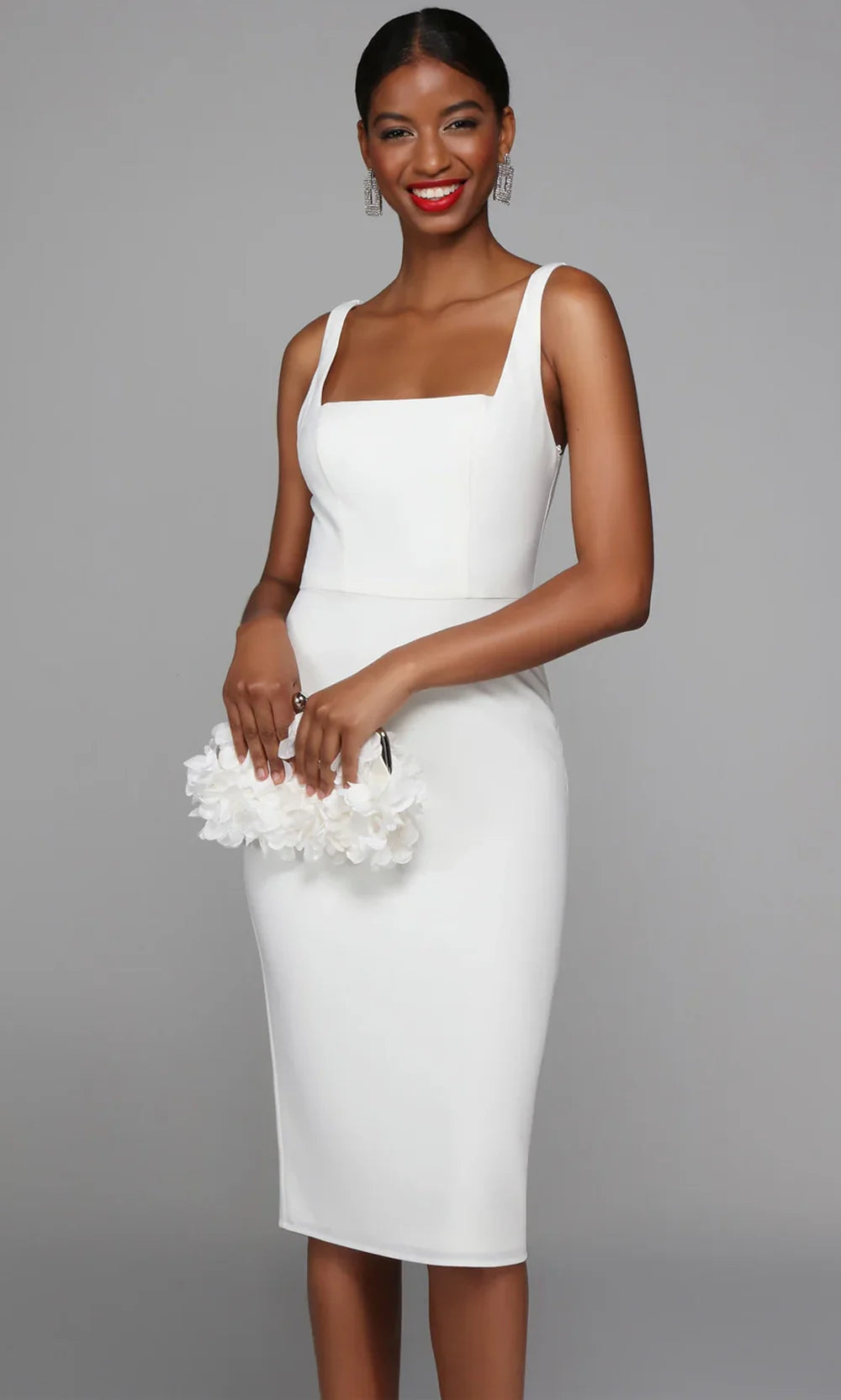 Alyce Paris 70010 - Beaded Waist Sheath Cocktail Dress with Slit Bridal Dresses