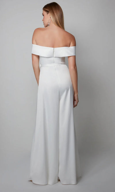 Alyce Paris 70012 - Elegant Belted Off Shoulder Jumpsuit Formal Pantsuits