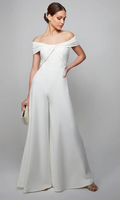 Alyce Paris 70013 - Wide-Leg Cap Sleeve Knit Jumpsuit Formal Pantsuits