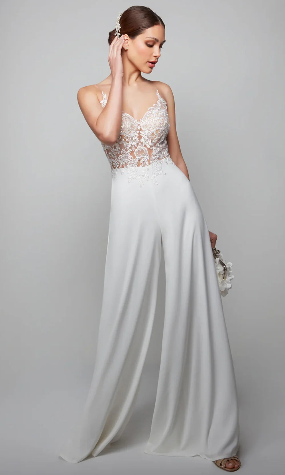 Alyce Paris 70017 - Lace Top Sleeveless Jumpsuit Homecoming Dresses