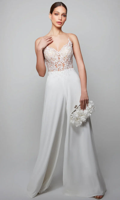 Alyce Paris 70017 - Lace Top Sleeveless Jumpsuit Homecoming Dresses