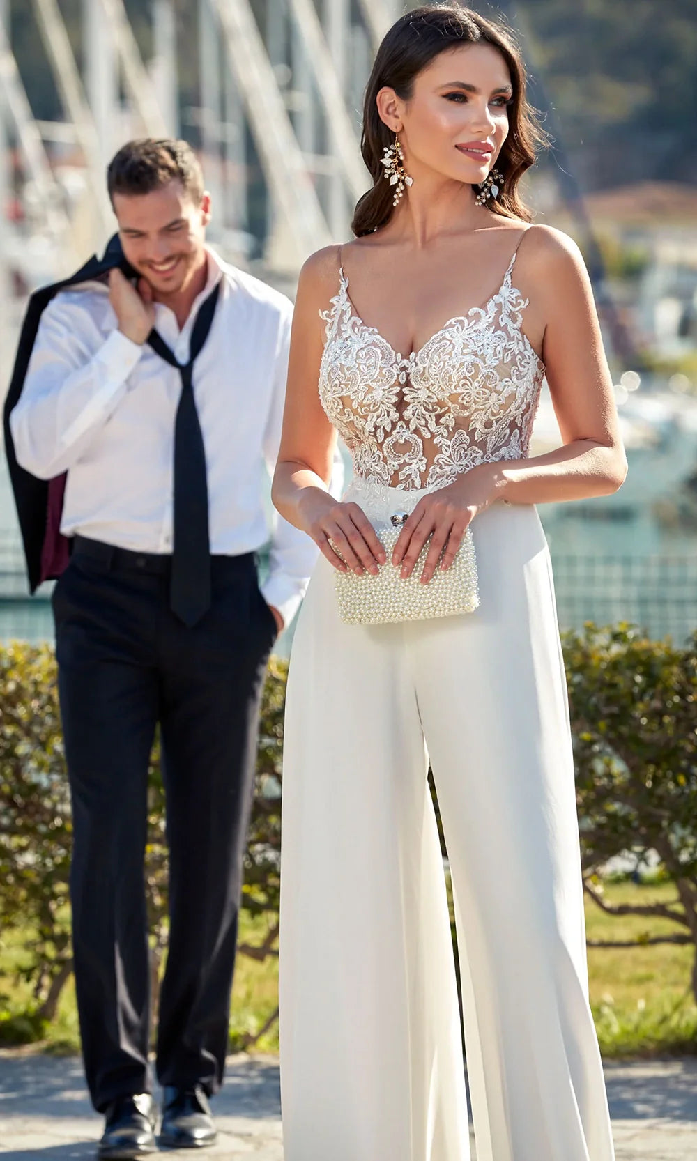 Alyce Paris 70017 - Lace Top Sleeveless Jumpsuit Homecoming Dresses