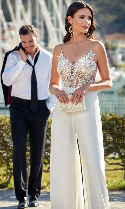 Alyce Paris 70017 - Lace Top Sleeveless Jumpsuit Homecoming Dresses
