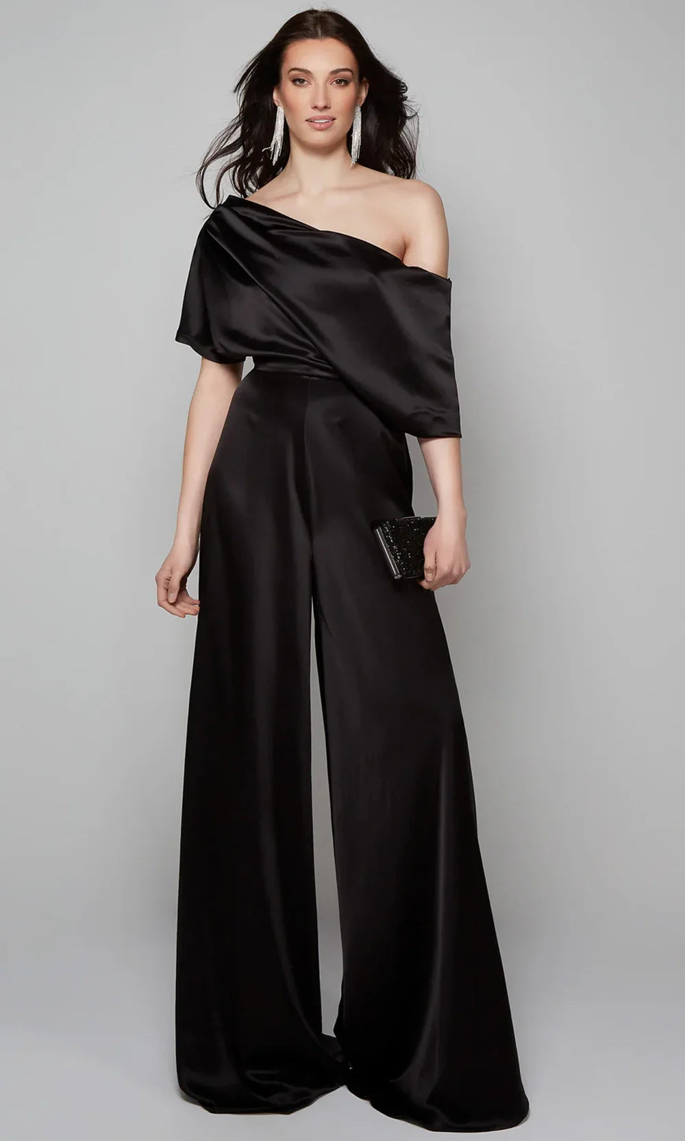 Alyce Paris 70019 - Short Sleeve Jumpsuit with Wide-Leg Pants Evening Dresses