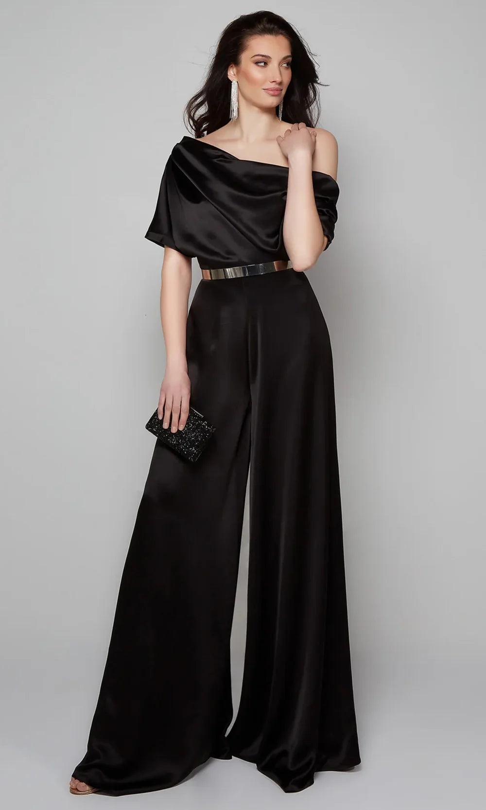 Alyce Paris 70019 - Short Sleeve Jumpsuit with Wide-Leg Pants Evening Dresses