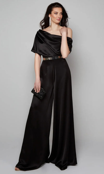 Alyce Paris 70019 - Short Sleeve Jumpsuit with Wide-Leg Pants Evening Dresses