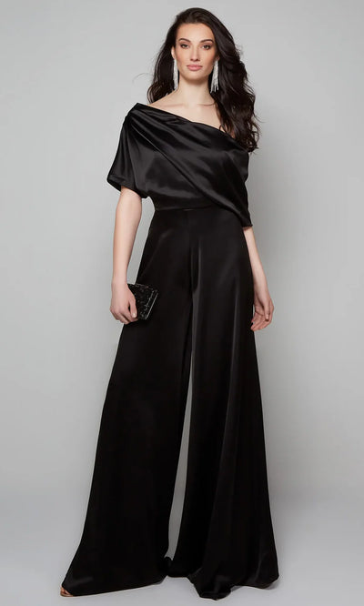 Alyce Paris 70019 - Short Sleeve Jumpsuit with Wide-Leg Pants Evening Dresses