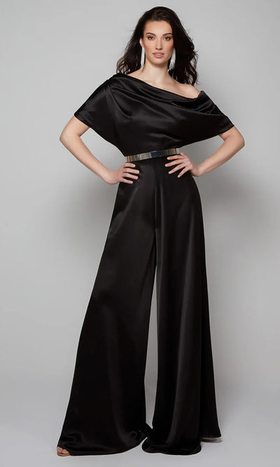 Alyce Paris 70019 - Short Sleeve Jumpsuit with Wide-Leg Pants Evening Dresses