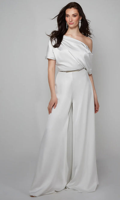 Alyce Paris 70019 - Short Sleeve Jumpsuit with Wide-Leg Pants Evening Dresses
