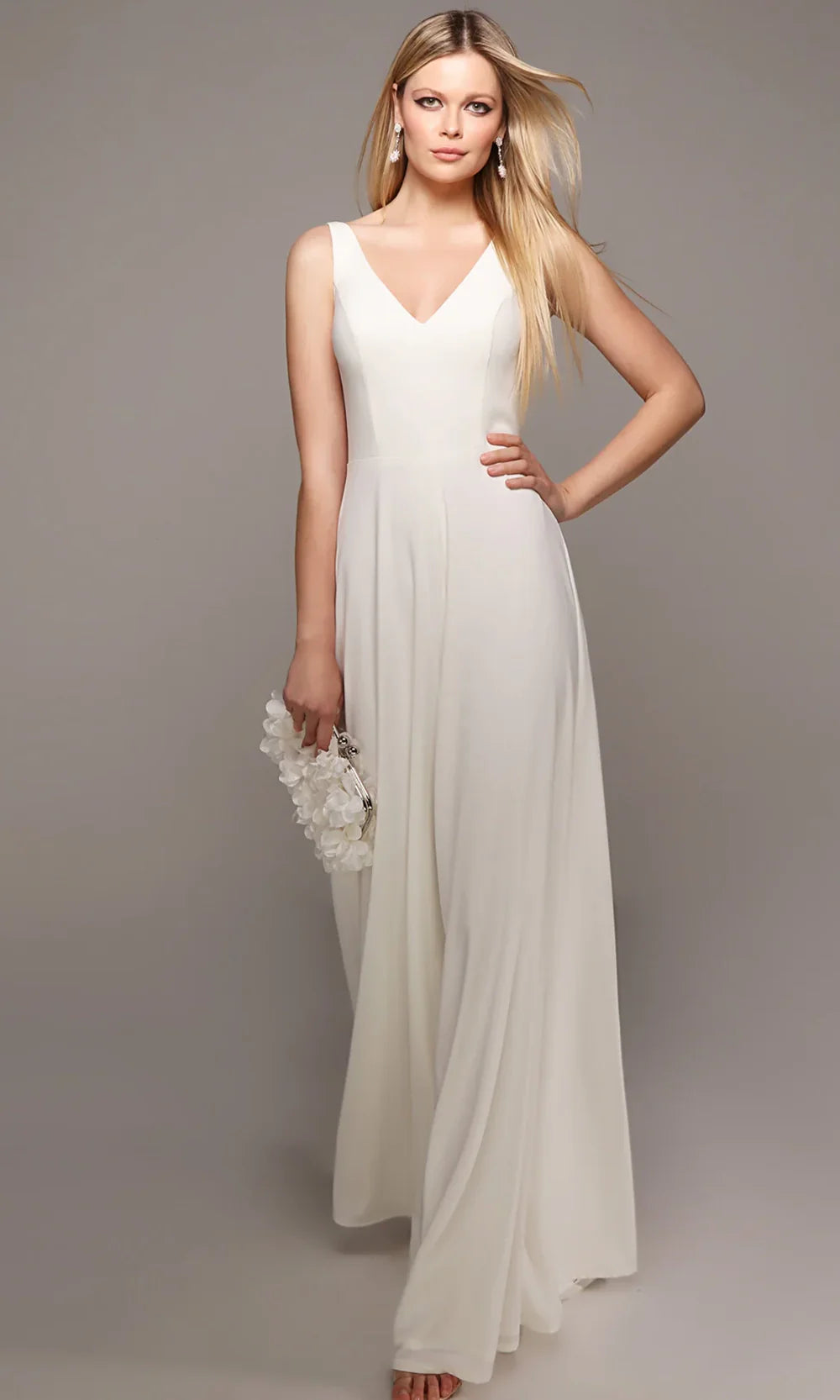 Alyce Paris 70021 - Deep V-Neck Minimalist Jumpsuit Homecoming Dresses