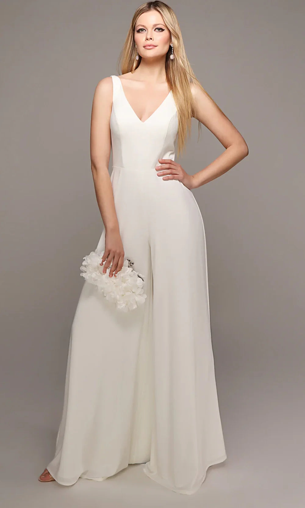 Alyce Paris 70021 - Deep V-Neck Minimalist Jumpsuit Homecoming Dresses