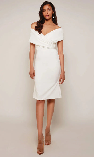 Alyce Paris 70023 - V-Neck Sheath Knee-Length Dress Wedding Guest