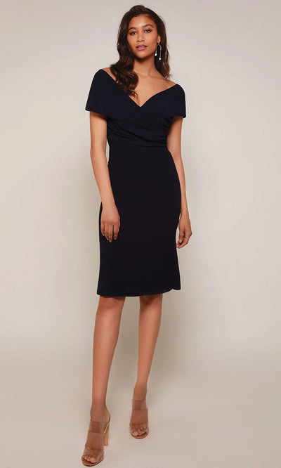 Alyce Paris 70023 - V-Neck Sheath Knee-Length Dress Wedding Guest