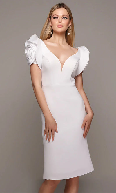 Alyce Paris 70024 - Deep V-Neck Dress with 3D Accents Wedding Guest
