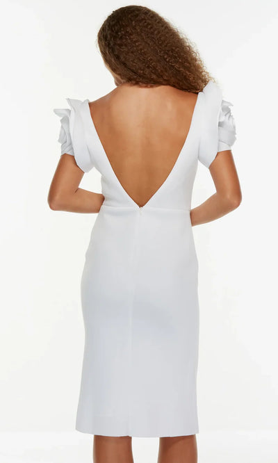 Alyce Paris 70024 - Deep V-Neck Dress with 3D Accents Wedding Guest