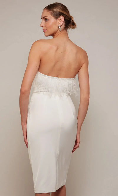 Alyce Paris 70028 - Straight Neck Sheath Dress with Feathers Cocktail Dresses