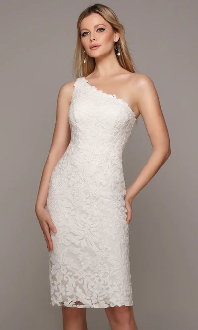 Alyce Paris 70029 - Asymmetric Knee-Length Sequin Dress Wedding Guest