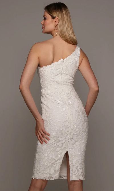 Alyce Paris 70029 - Asymmetric Knee-Length Sequin Dress Wedding Guest