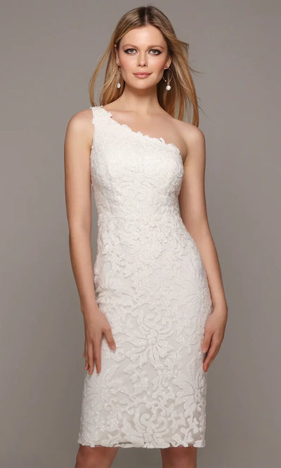 Alyce Paris 70029 - Asymmetric Knee-Length Sequin Dress Wedding Guest