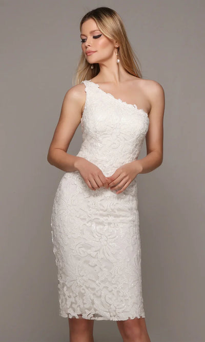 Alyce Paris 70029 - Asymmetric Knee-Length Sequin Dress Wedding Guest