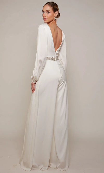 Alyce Paris 70031 - Long Bishop Sleeve Wide-Leg Jumpsuit Formal Pantsuits