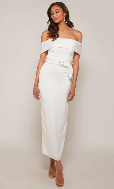 Alyce Paris 70041 - Off Shoulder Buckle Belt Dress Cocktail Dresses