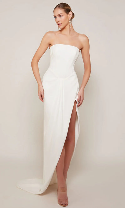 Alyce Paris 70042 - Strapless Corset High Slit Dress Formal Gowns