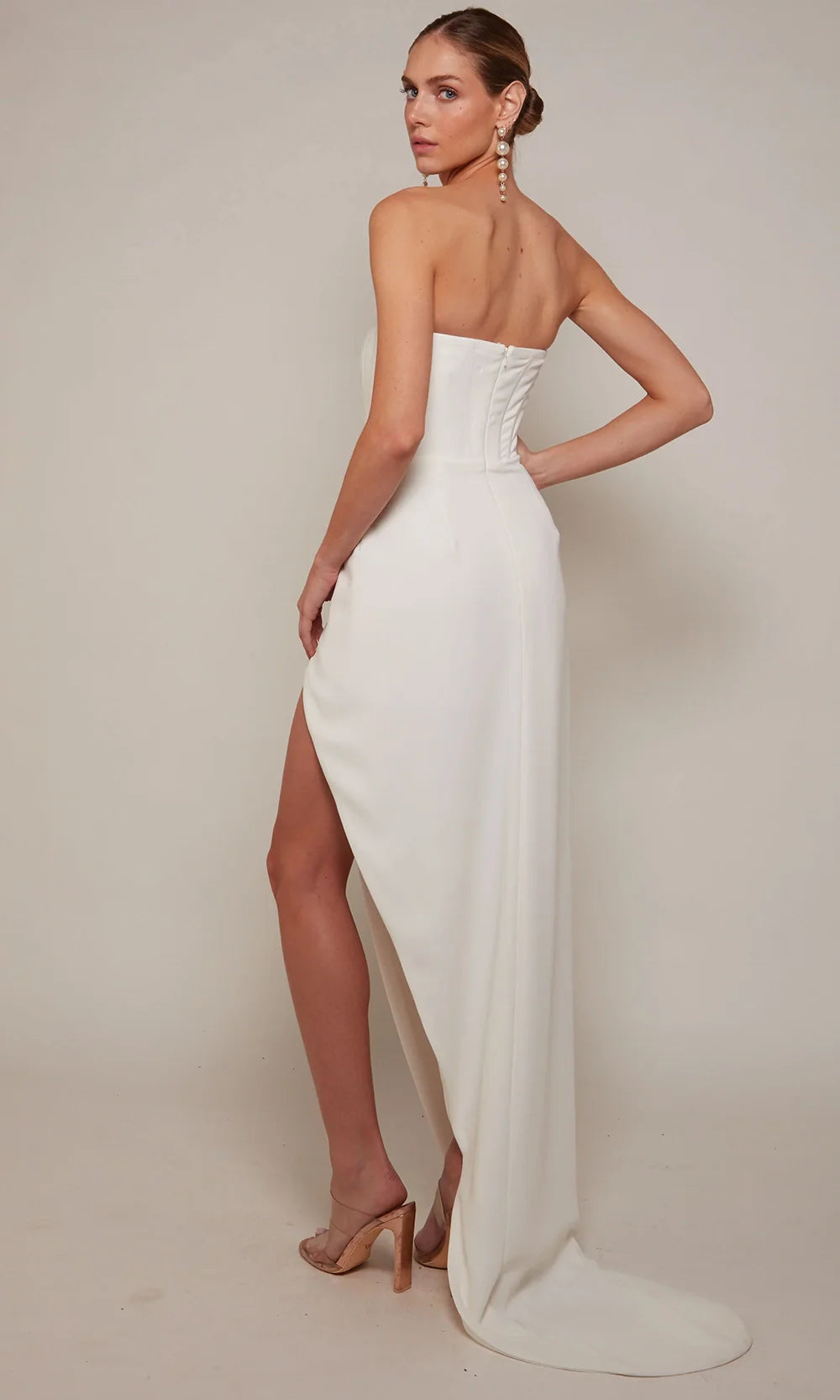 Alyce Paris 70042 - Strapless Corset High Slit Dress Formal Gowns
