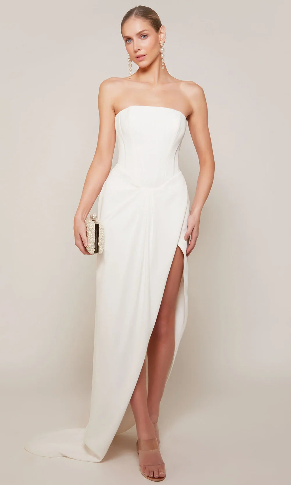 Alyce Paris 70042 - Strapless Corset High Slit Dress Formal Gowns