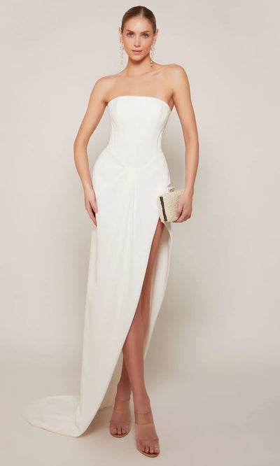 Alyce Paris 70042 - Strapless Corset High Slit Dress Formal Gowns