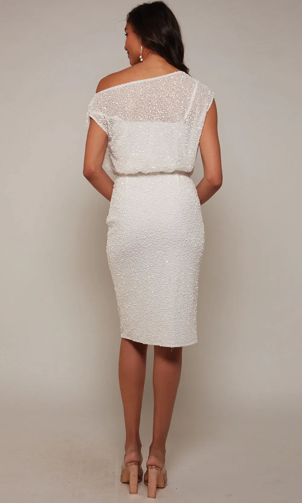 Alyce Paris 70046 - Blouson Bodice Embellished Knee-Length Dress Wedding Guest