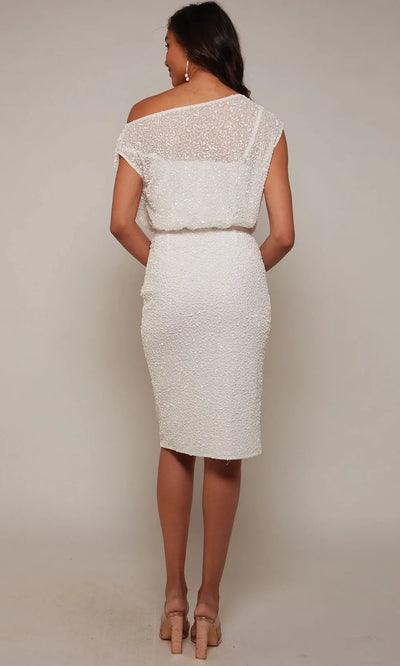 Alyce Paris 70046 - Blouson Bodice Embellished Knee-Length Dress Wedding Guest