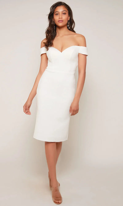Alyce Paris 70047 - Sweetheart Knee-Length Scuba Dress Wedding Guest