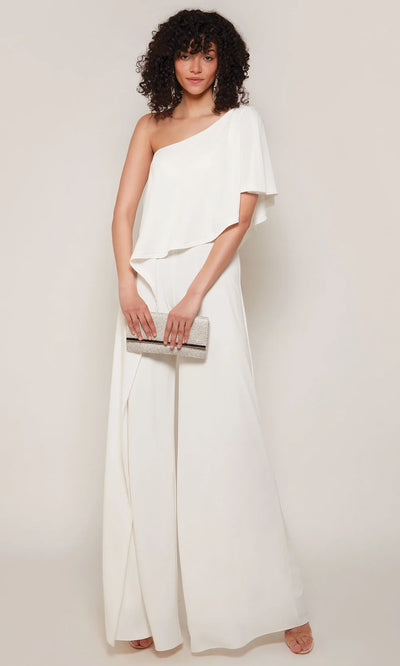 Alyce Paris 70049 - Asymmetrical Draped Evening Jumpsuit Formal Pantsuits