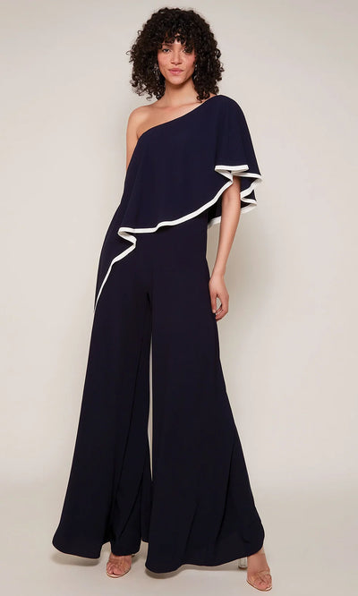 Alyce Paris 70049 - Asymmetrical Draped Evening Jumpsuit Formal Pantsuits