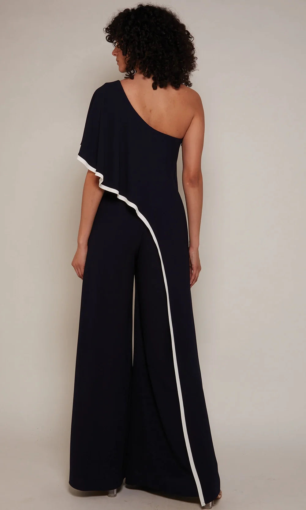 Alyce Paris 70049 - Asymmetrical Draped Evening Jumpsuit Formal Pantsuits