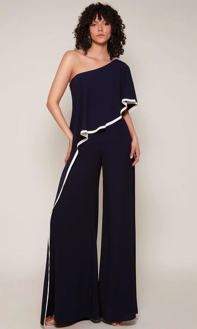 Alyce Paris 70049 - Asymmetrical Draped Evening Jumpsuit Formal Pantsuits