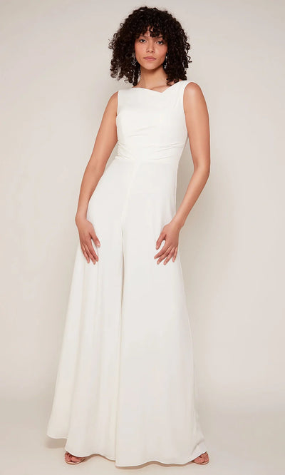 Alyce Paris 70052 - V-Back Sleeveless Wide-Leg Jumpsuit Formal Pantsuits
