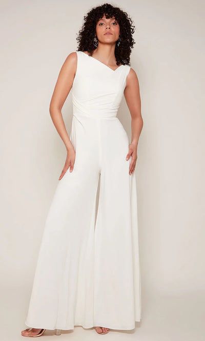 Alyce Paris 70052 - V-Back Sleeveless Wide-Leg Jumpsuit Formal Pantsuits
