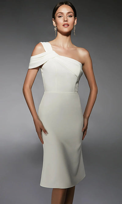 Alyce Paris 70054 - Sculpted Asymmetric Sheath Dress Cocktail Dresses