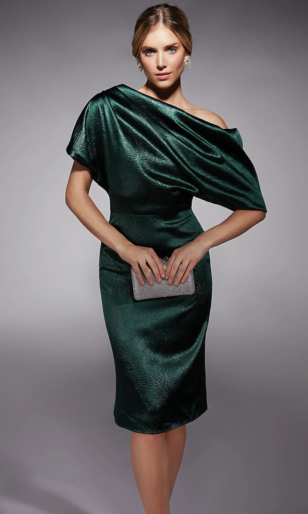 Alyce Paris 70060 - Textured Sheath Dress with Drape Detail Cocktail Dresses