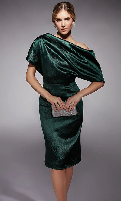 Alyce Paris 70060 - Textured Sheath Dress with Drape Detail Cocktail Dresses